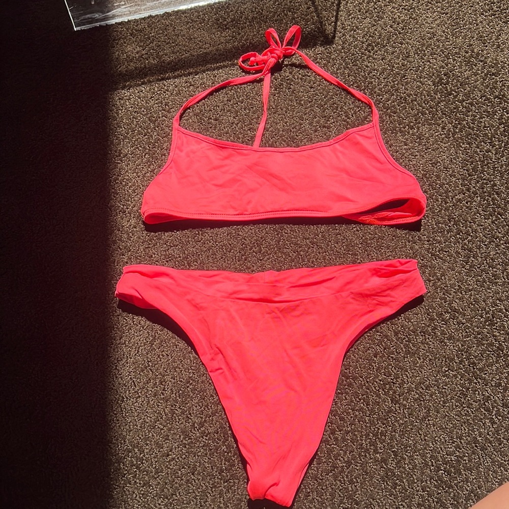 Halter and super cheeky (thong) bikini both size medium